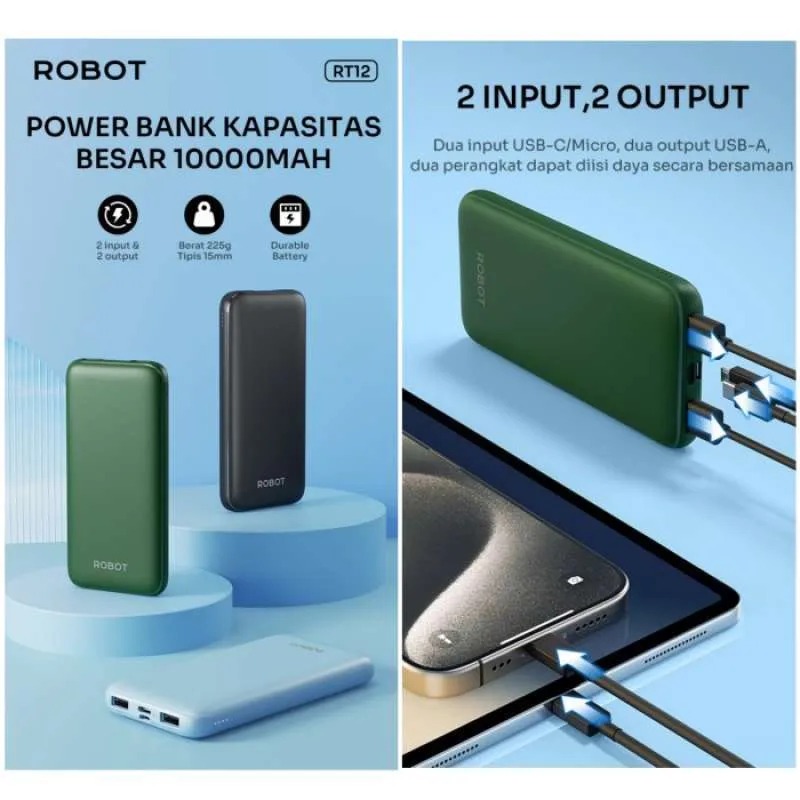 Robot RT12 Power Bank 10000mAh Robot RT12 Power Bank 10000mAh